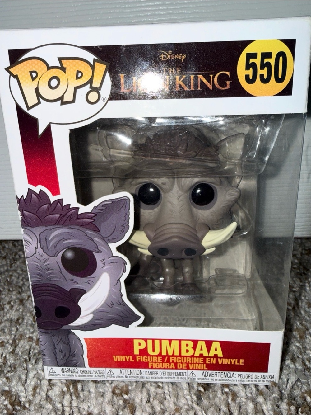 Funko Pop! The Lion King Pumbaa - Gray, Black, Cream